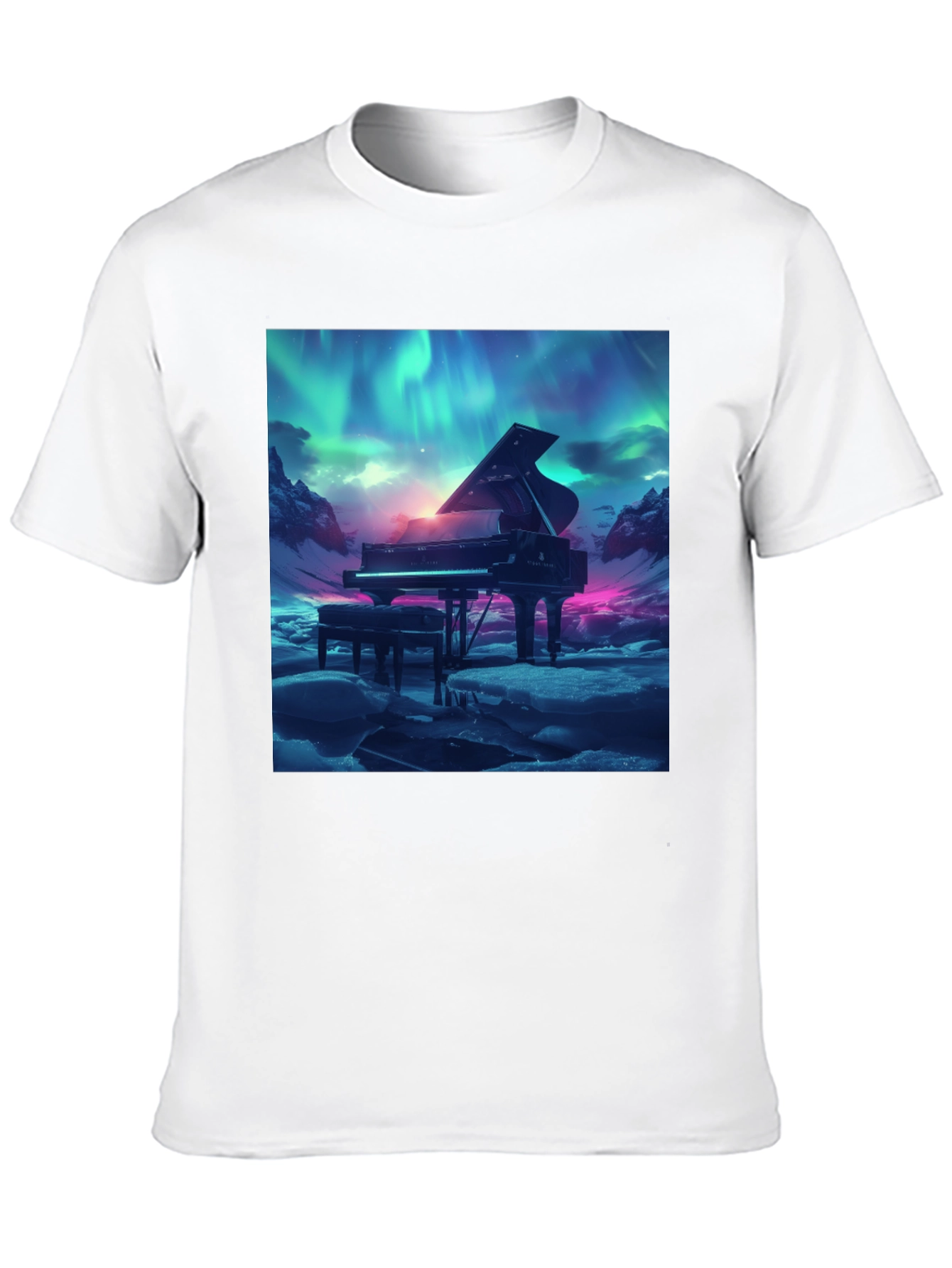Grand Piano Aurora T-Shirt - Music Lover Tee