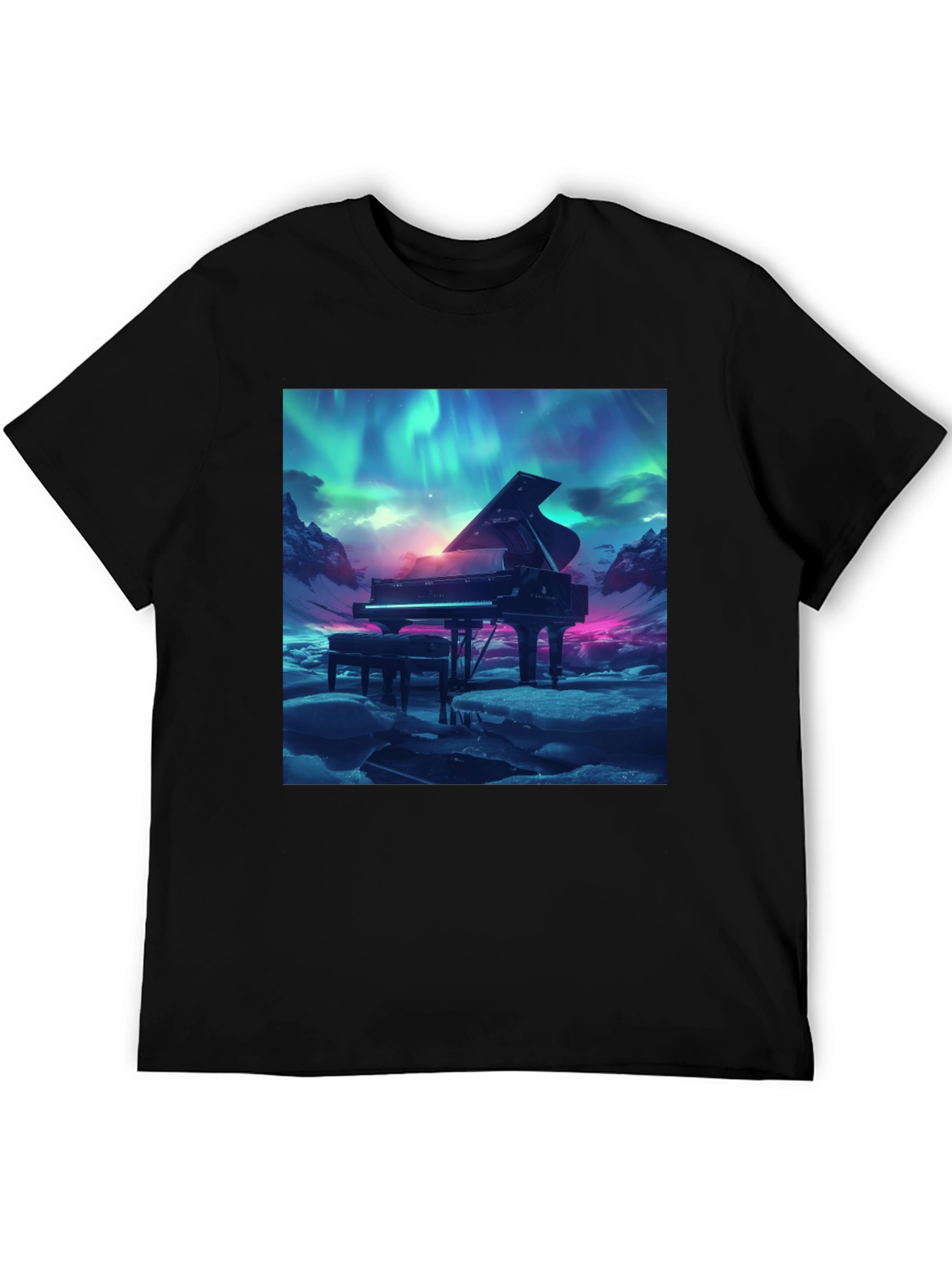 Grand Piano Aurora T-Shirt - Music Lover Tee