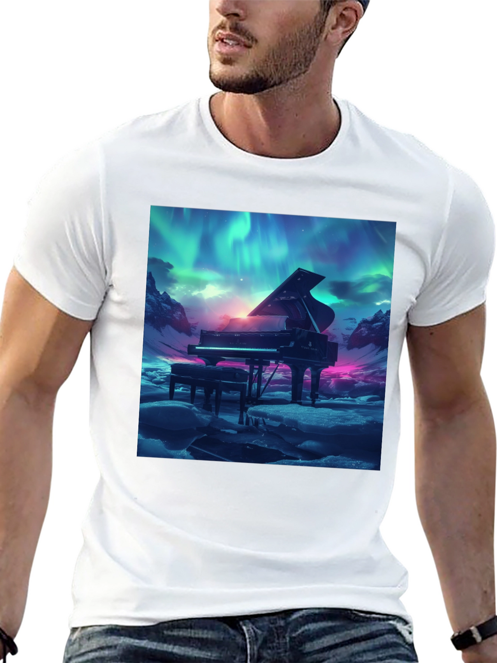 Grand Piano Aurora T-Shirt - Music Lover Tee