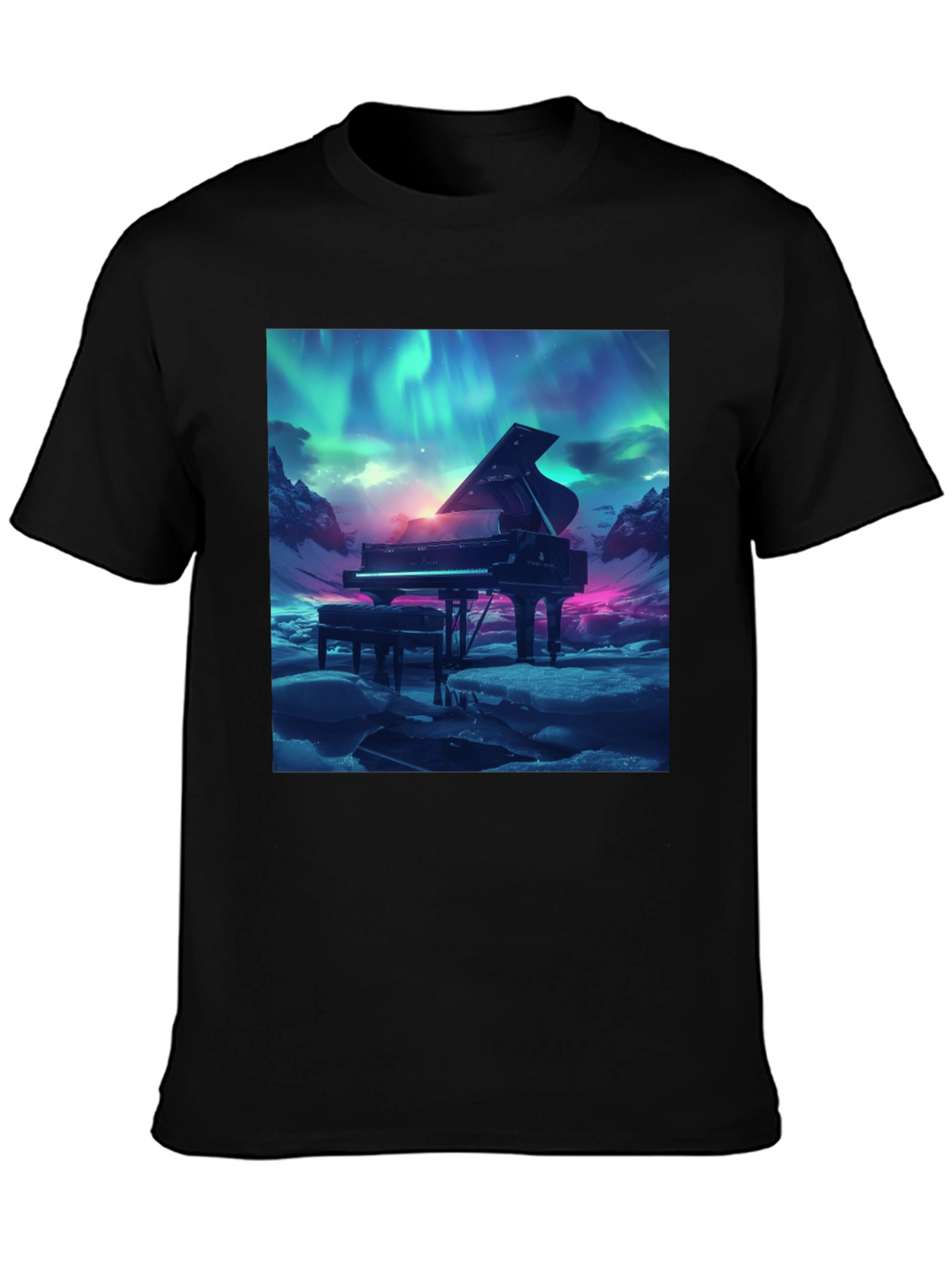 Grand Piano Aurora T-Shirt - Music Lover Tee
