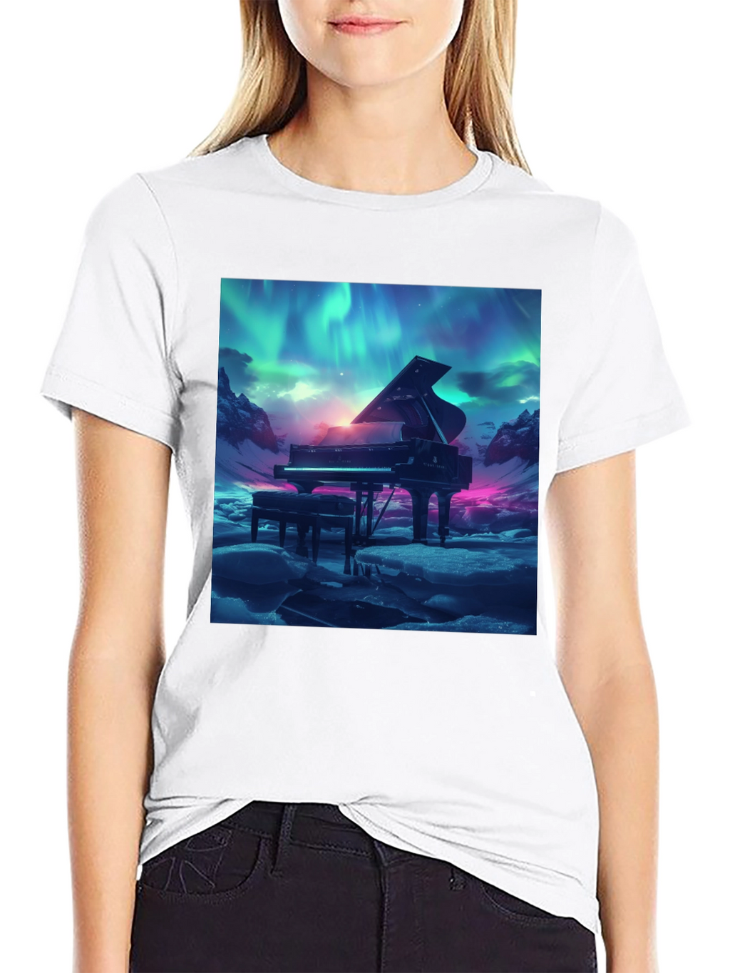 Grand Piano Aurora T-Shirt - Music Lover Tee