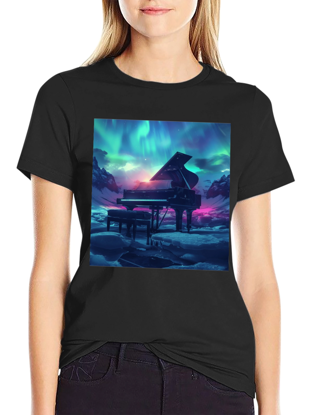 Grand Piano Aurora T-Shirt - Music Lover Tee