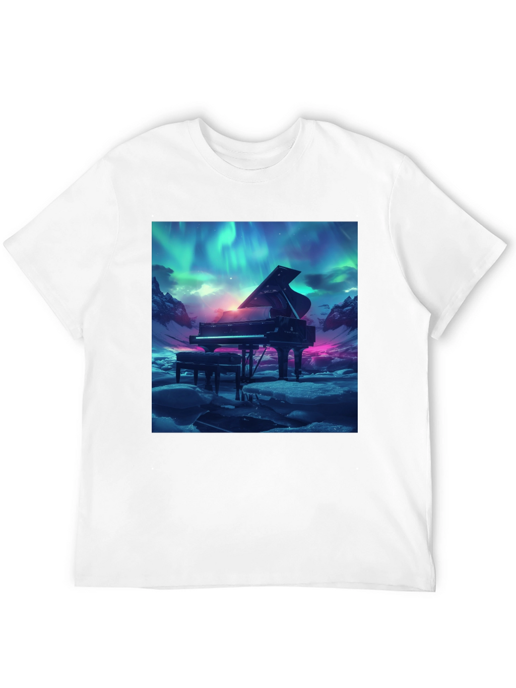 Grand Piano Aurora T-Shirt - Music Lover Tee