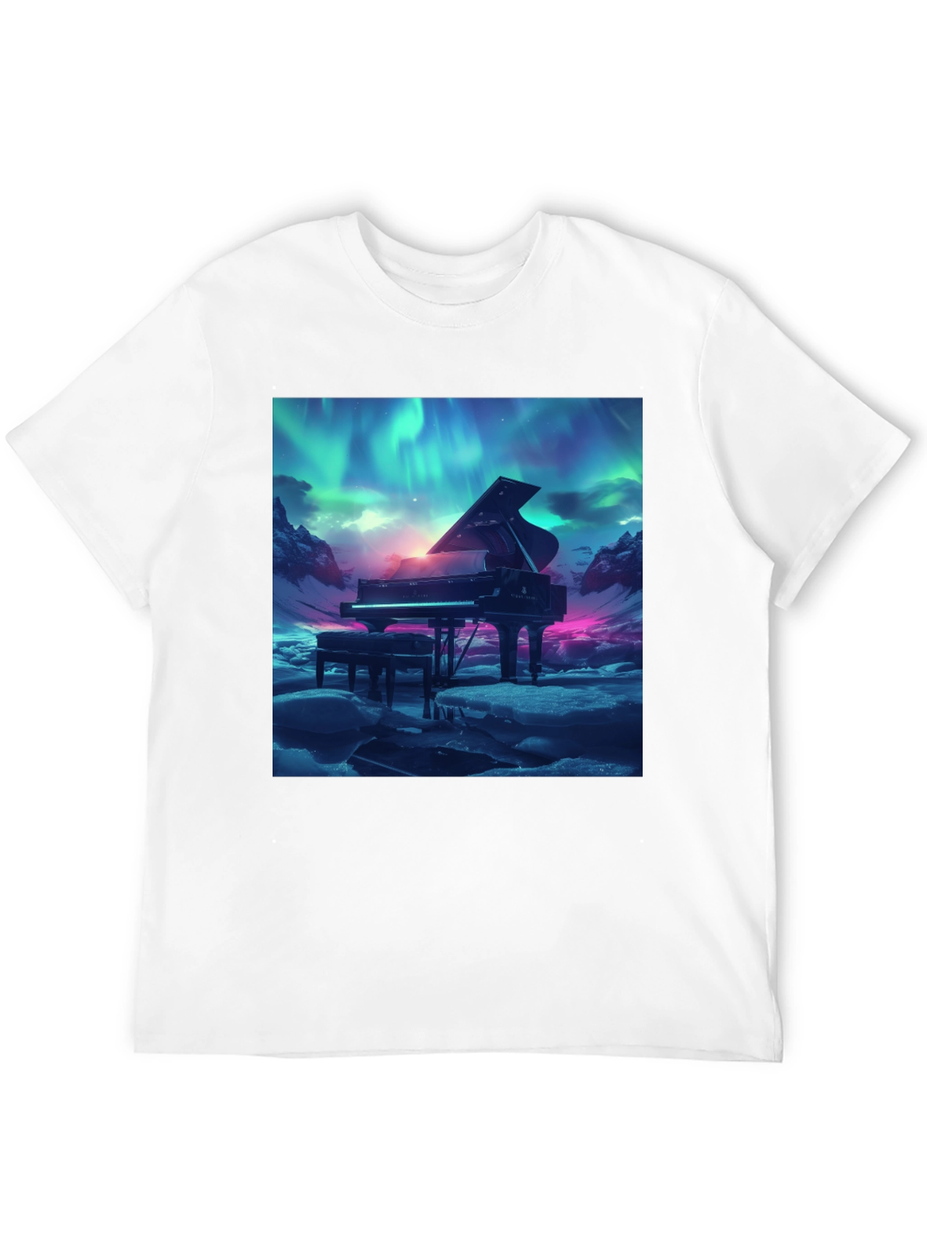 Grand Piano Aurora T-Shirt - Music Lover Tee