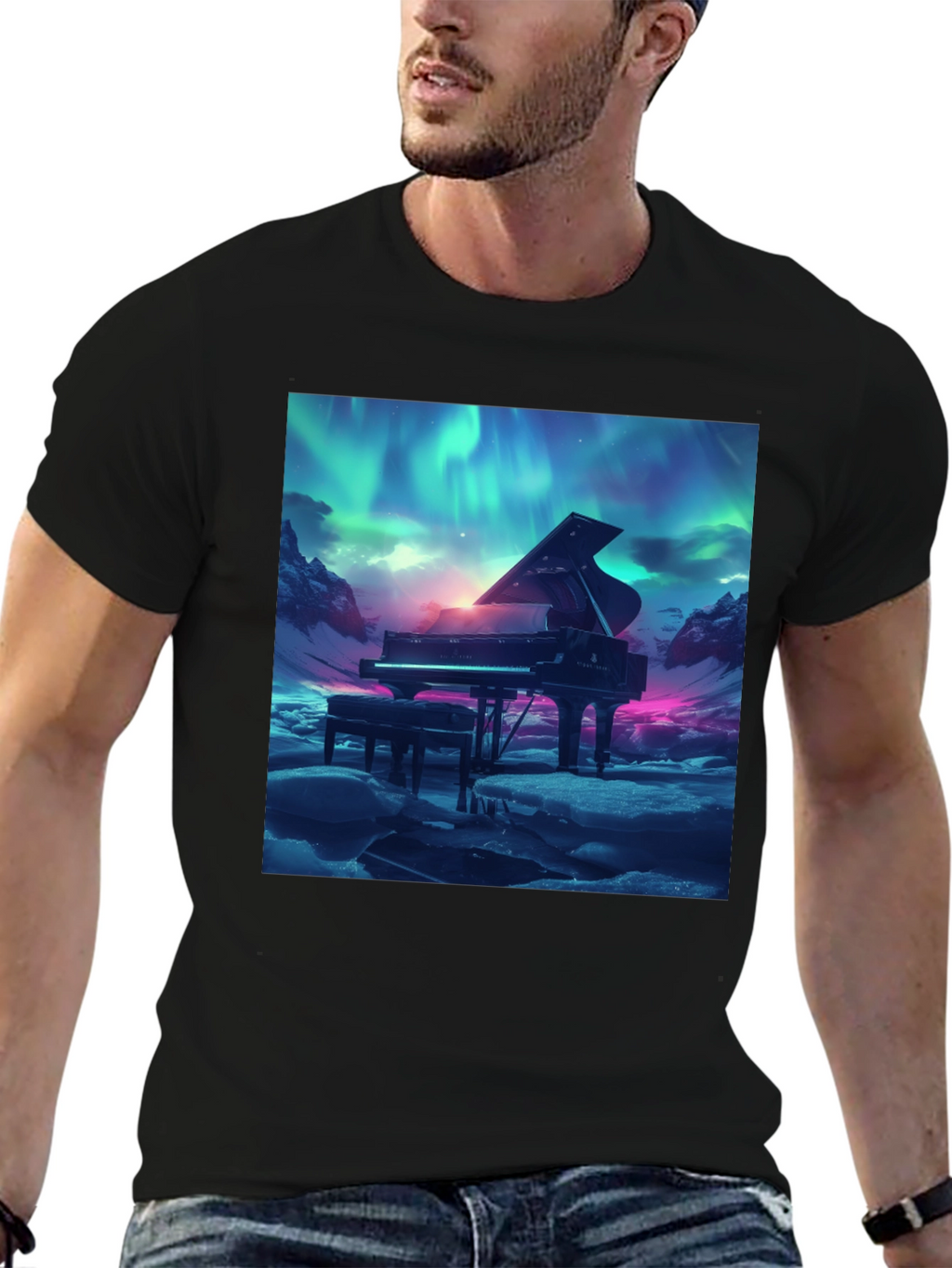 Grand Piano Aurora T-Shirt - Music Lover Tee