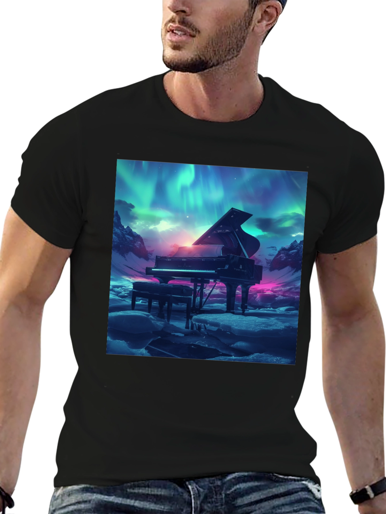 Grand Piano Aurora T-Shirt - Music Lover Tee