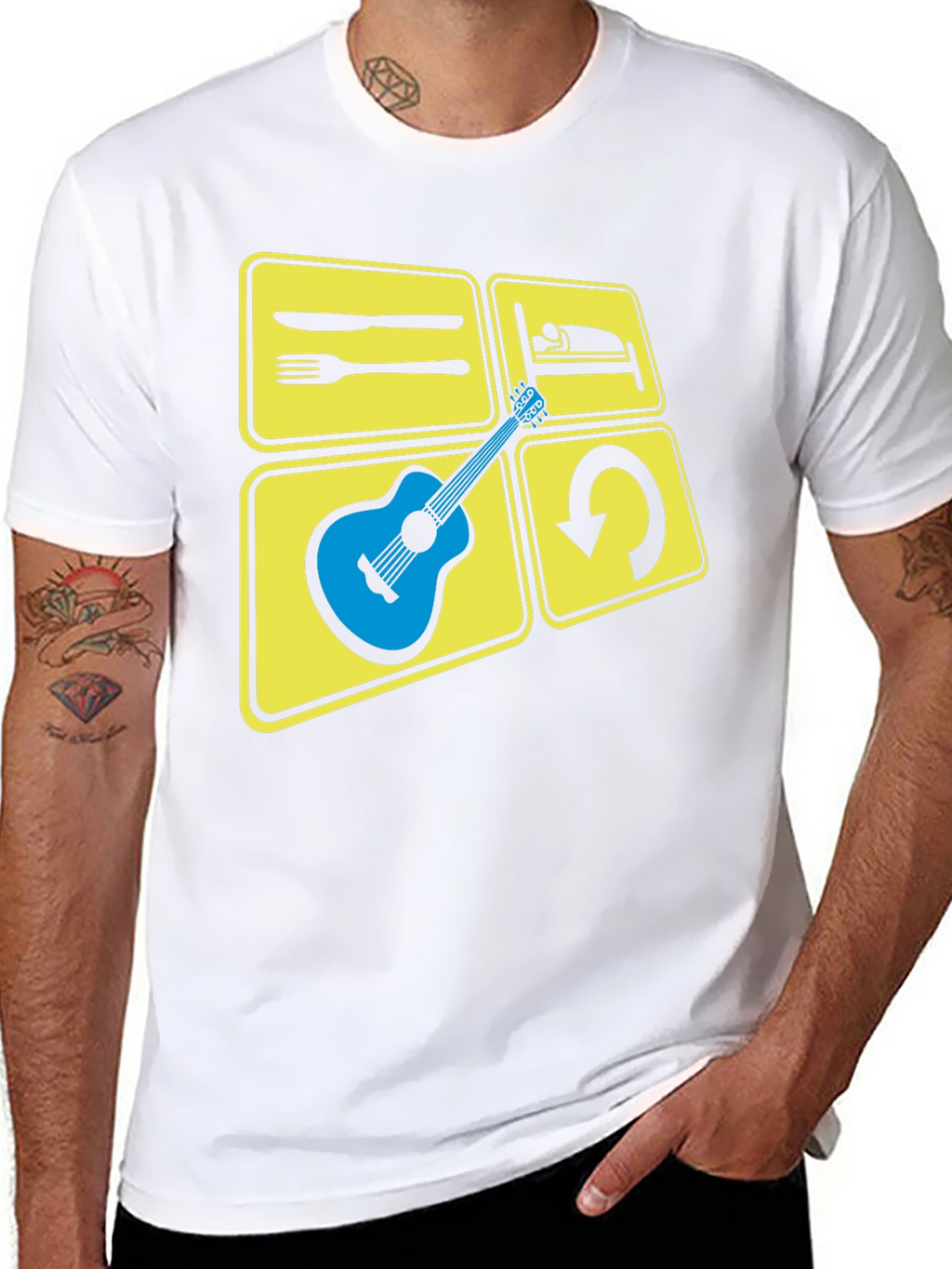 Eat Sleep Play Guitar T-Shirt | Musician Tee