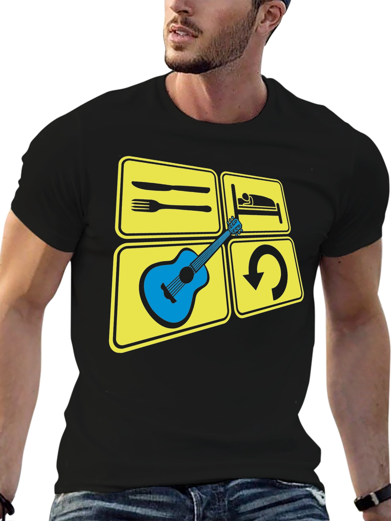 Eat Sleep Play Guitar T-Shirt | Musician Tee