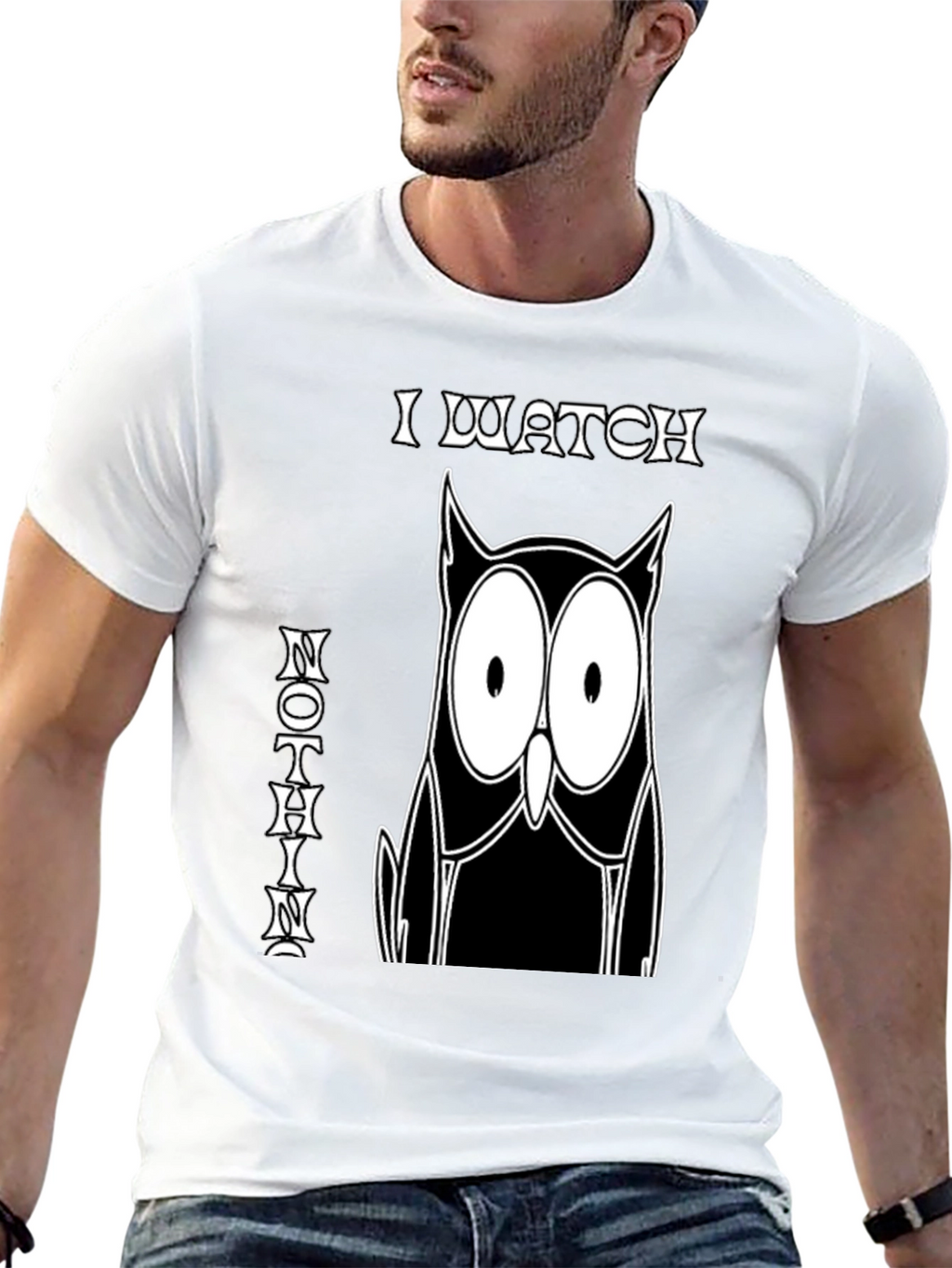 I Watch Nothin Owl Graphic T-Shirt