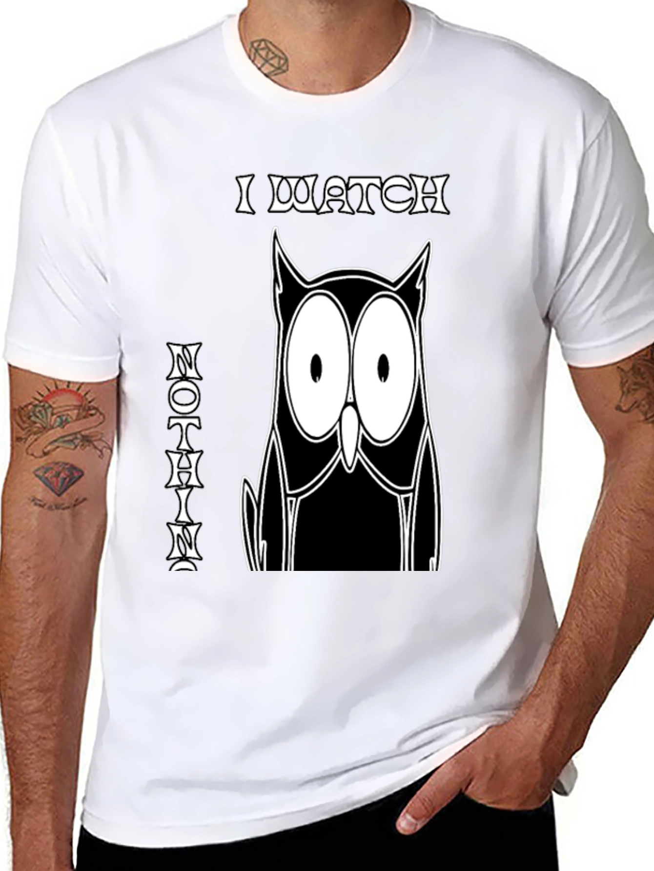 I Watch Nothin Owl Graphic T-Shirt