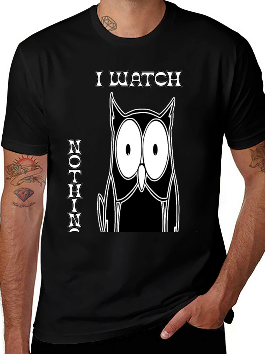 I Watch Nothin Owl Graphic T-Shirt