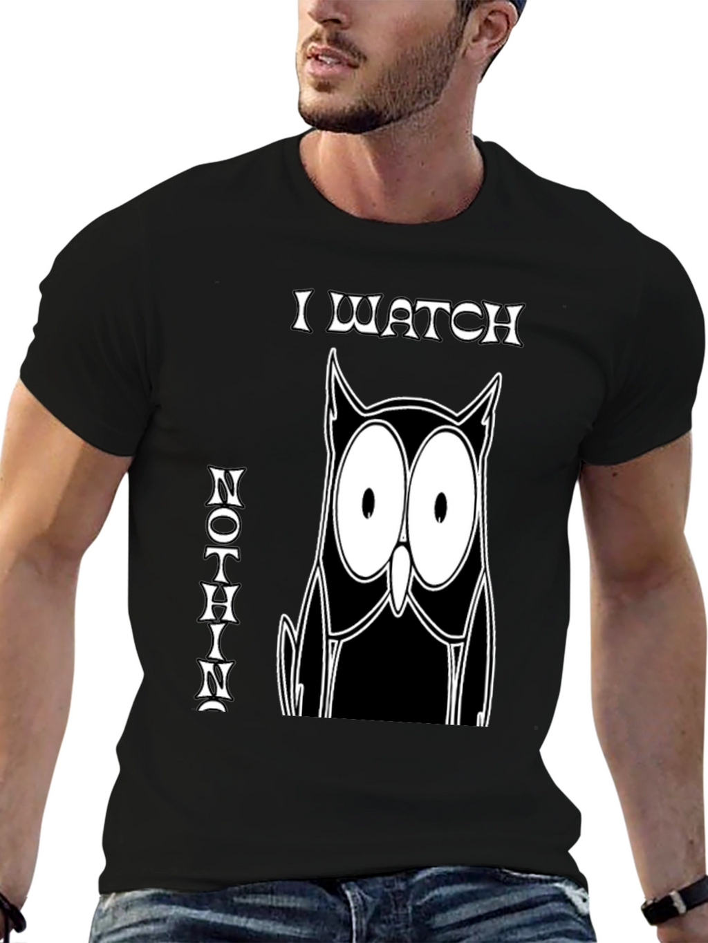 I Watch Nothin Owl Graphic T-Shirt