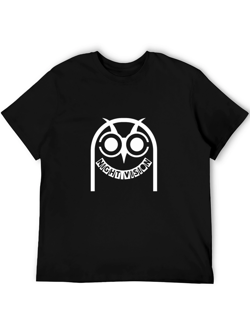 Night Vision Owl Graphic T-Shirt - Black