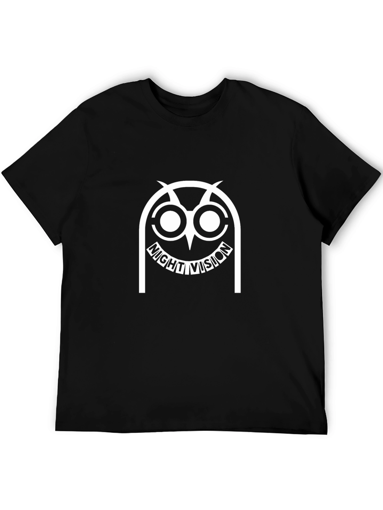 Night Vision Owl Graphic T-Shirt - Black