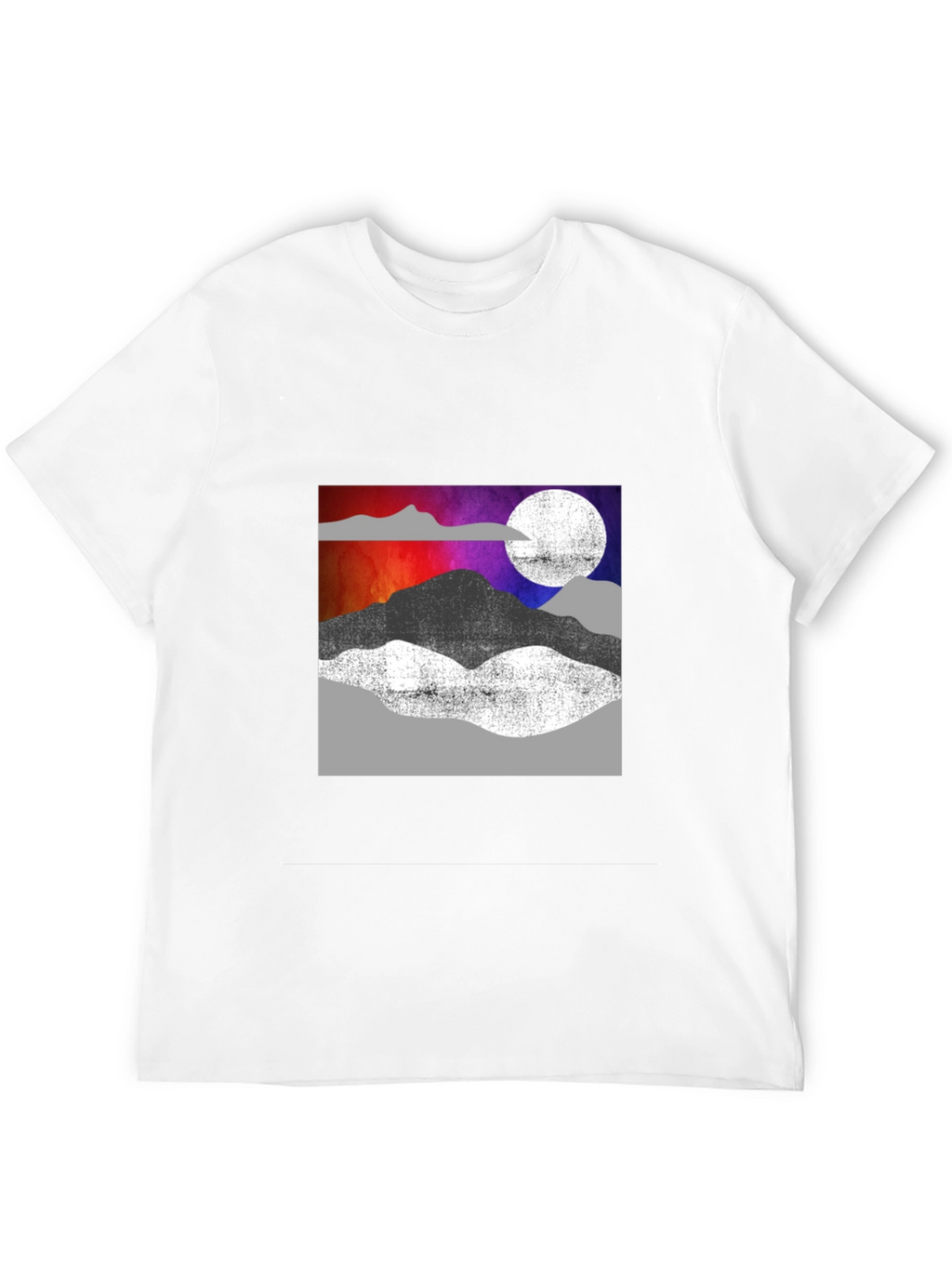 Abstract Mountain Scene Graphic T-Shirt