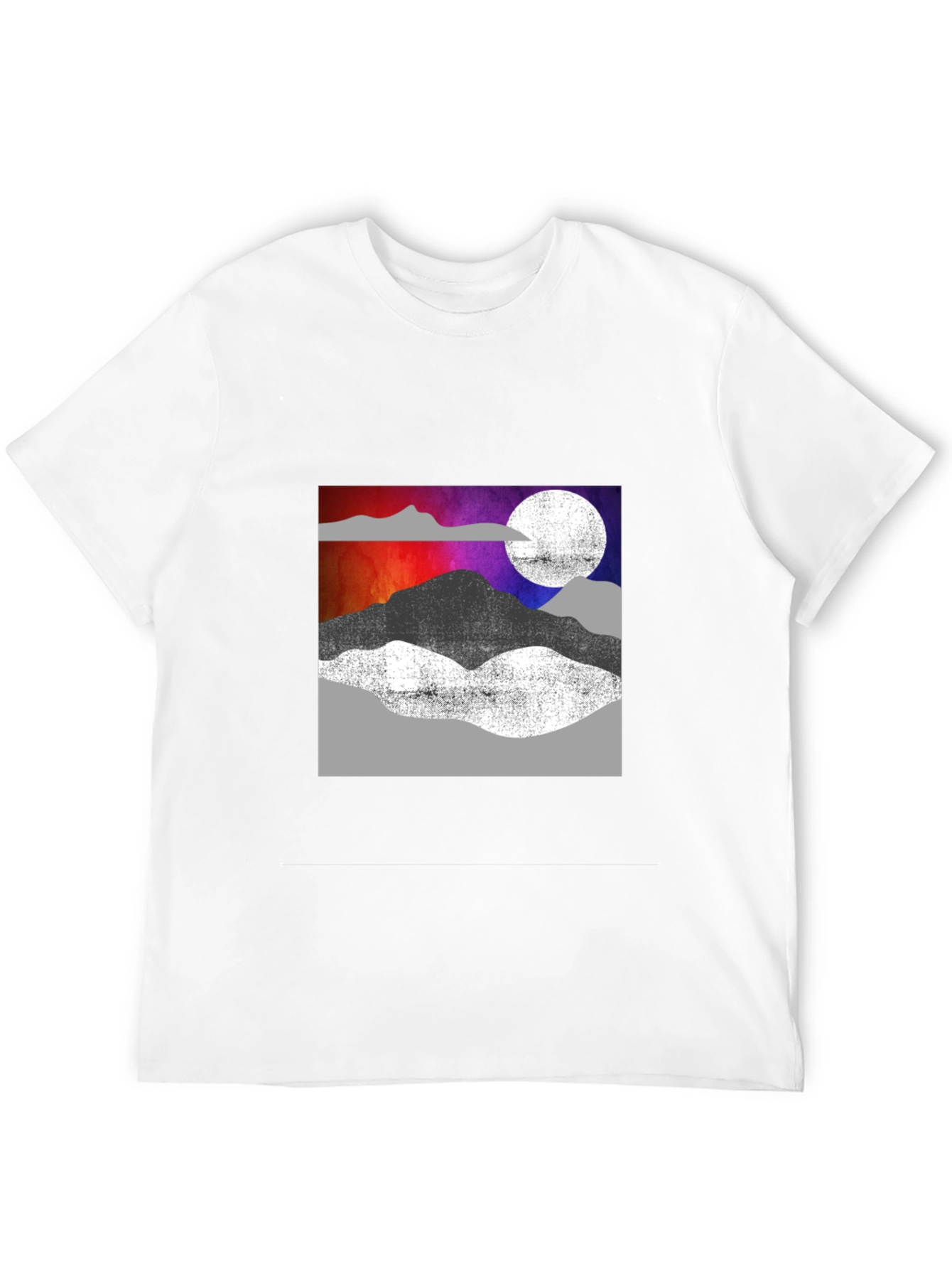 Abstract Mountain Scene Graphic T-Shirt