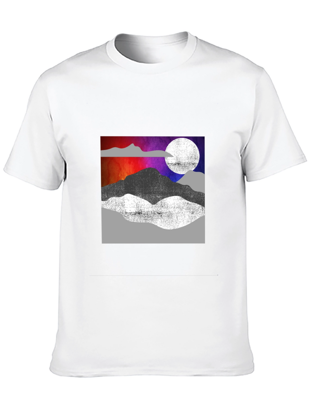 Abstract Mountain Scene Graphic T-Shirt