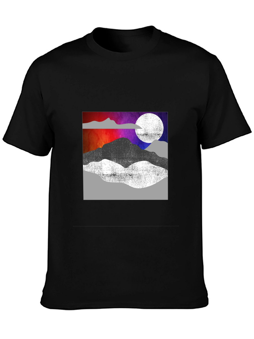 Abstract Mountain Scene Graphic T-Shirt