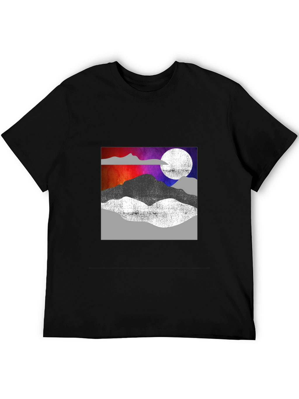 Abstract Mountain Scene Graphic T-Shirt