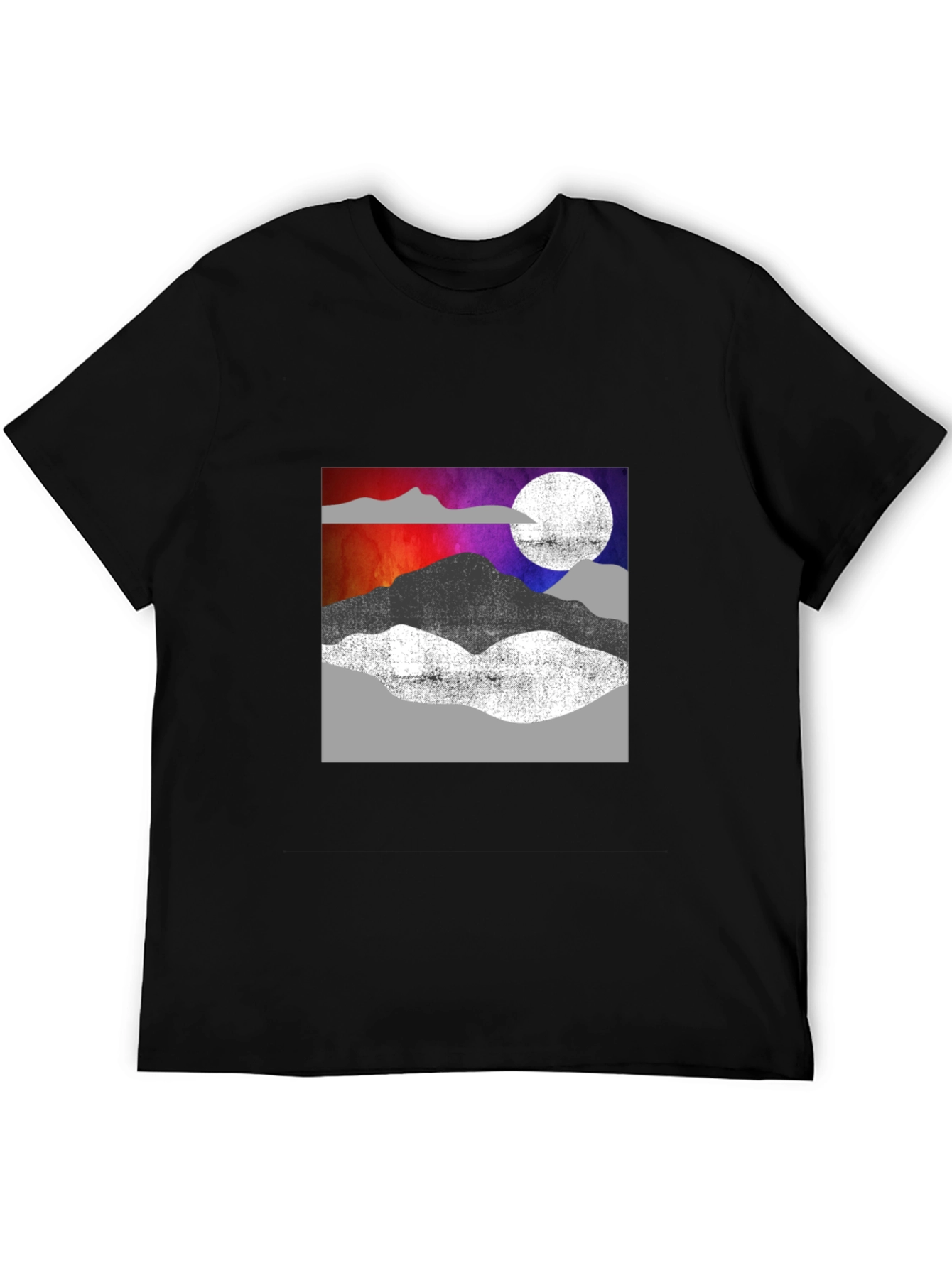 Abstract Mountain Scene Graphic T-Shirt