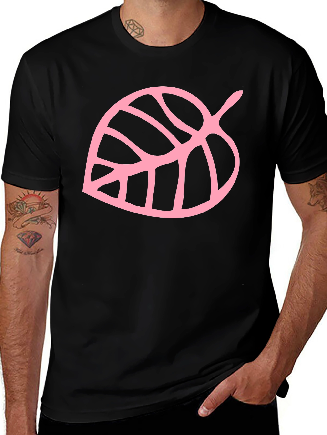 Animal Crossing Leaf T-Shirt - Pink Design