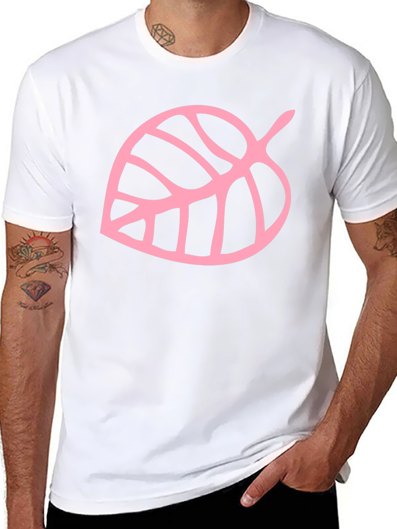 Animal Crossing Leaf T-Shirt - Pink Design