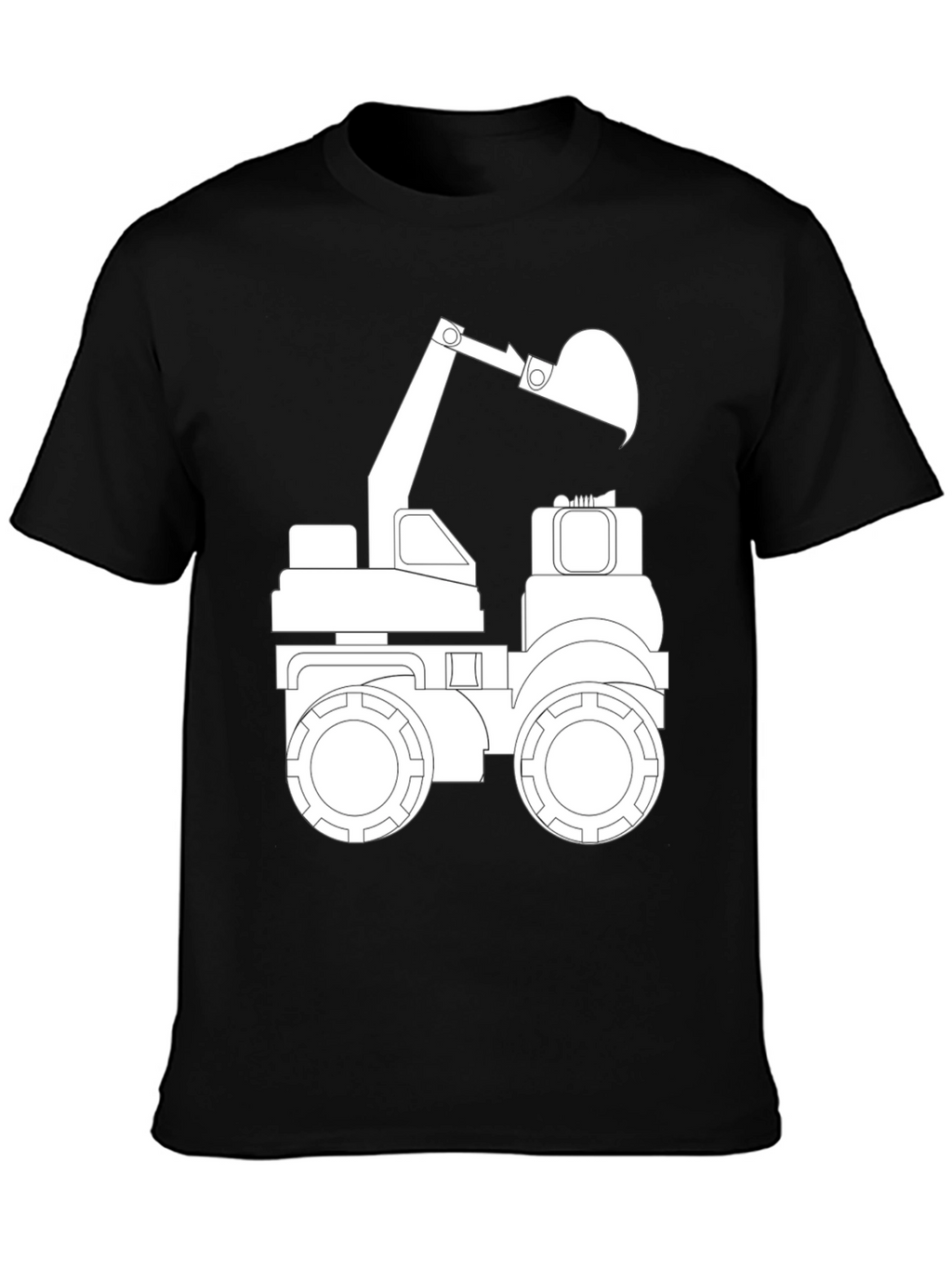 Black T-Shirt with Excavator Graphic