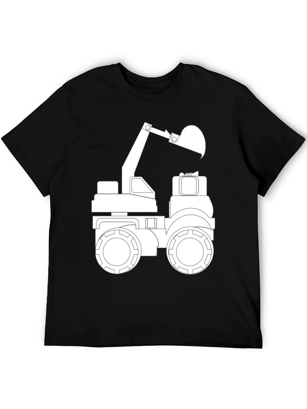 Black T-Shirt with Excavator Graphic