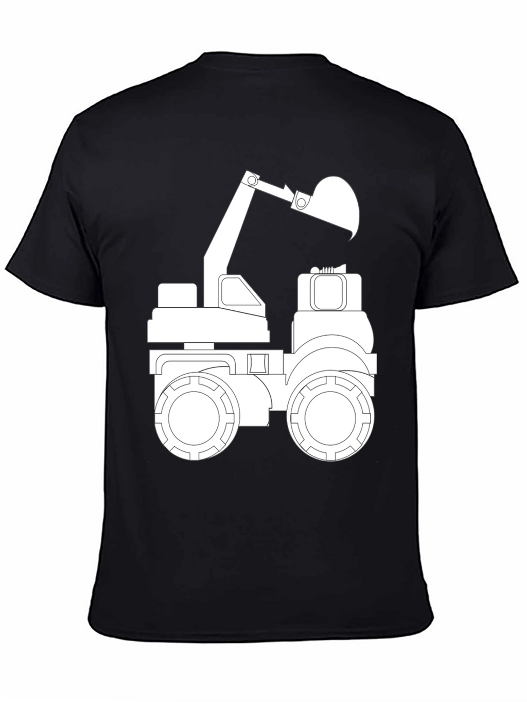 Black T-Shirt with Excavator Graphic