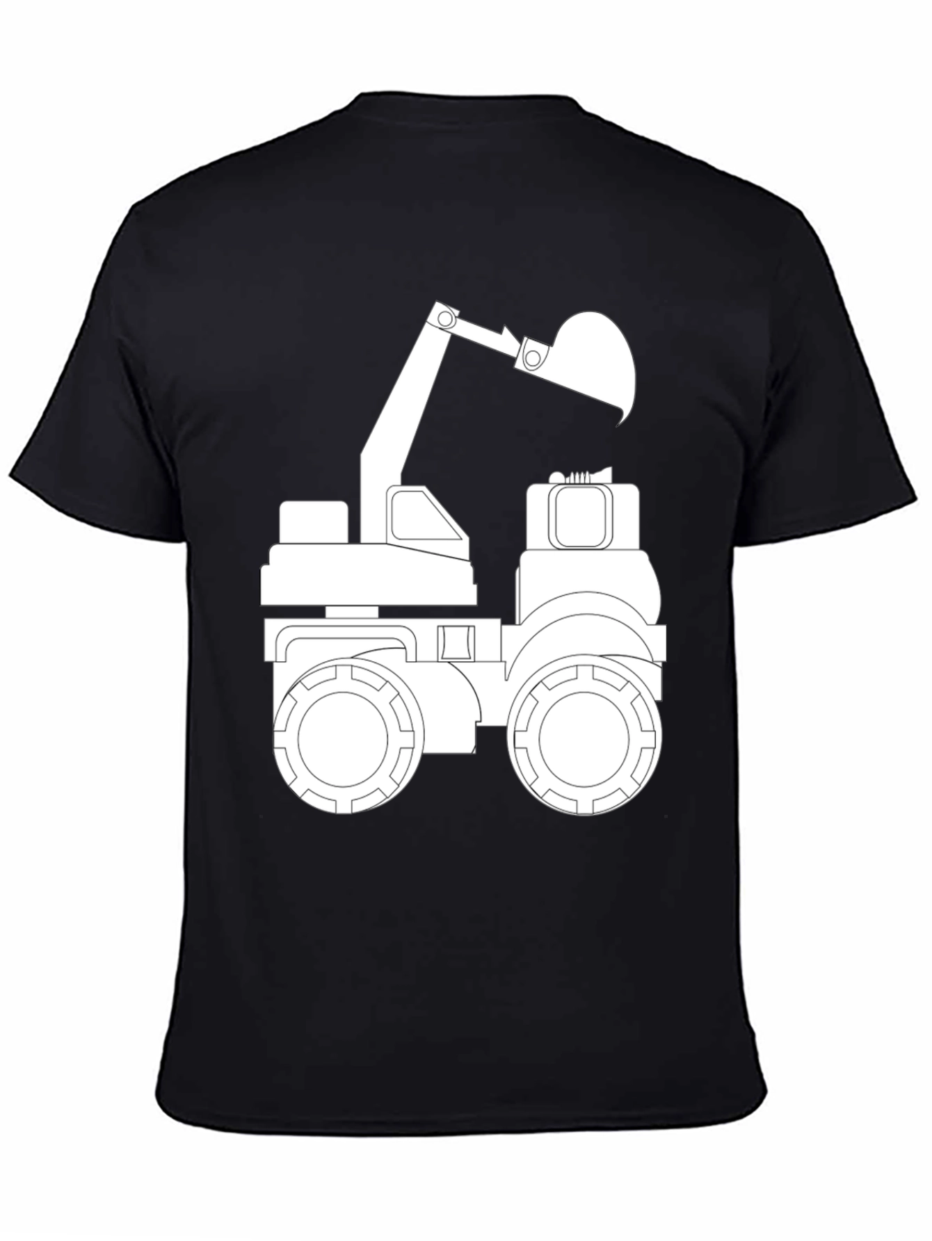 Black T-Shirt with Excavator Graphic