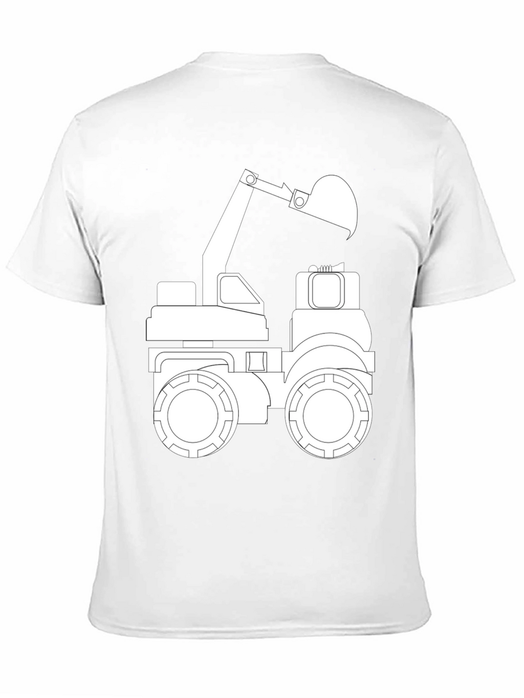 Black T-Shirt with Excavator Graphic
