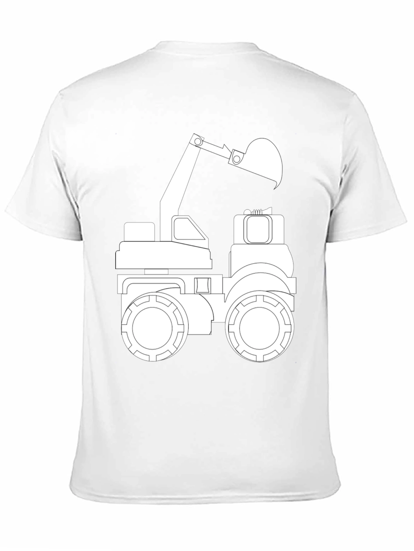 Black T-Shirt with Excavator Graphic