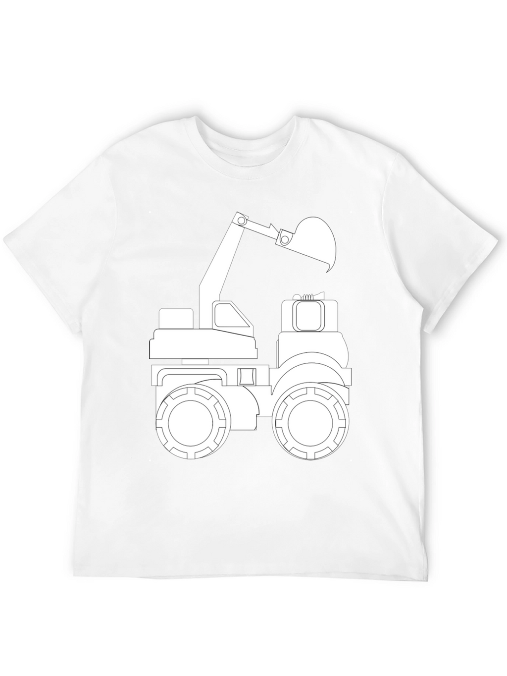Black T-Shirt with Excavator Graphic