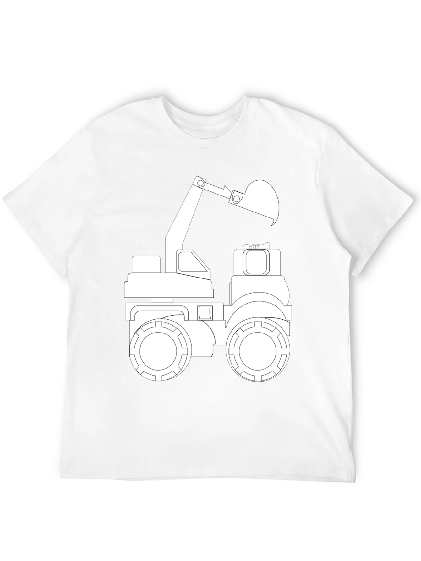 Black T-Shirt with Excavator Graphic