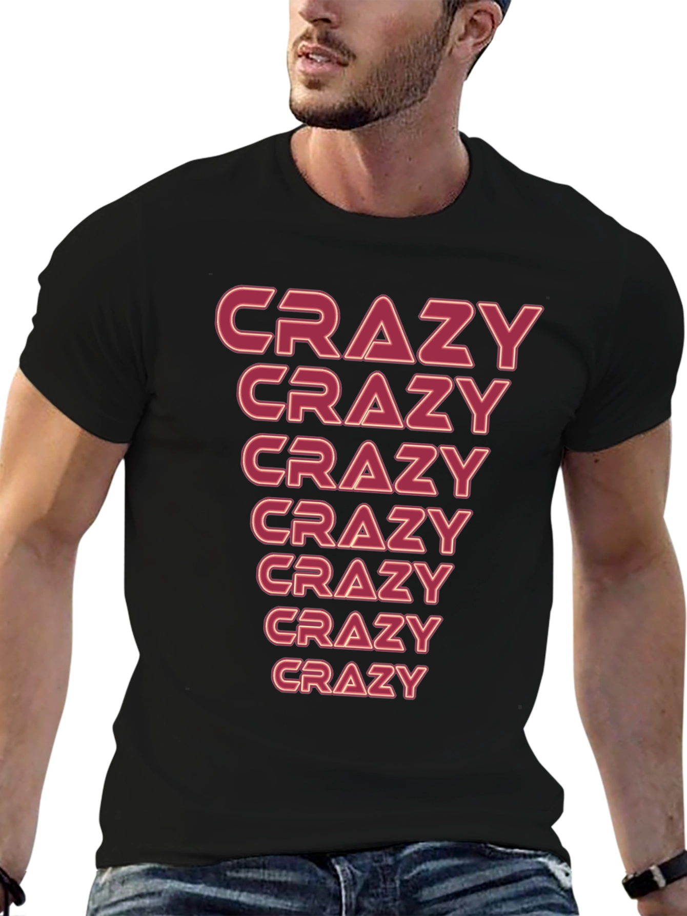 Crazy Graphic T-Shirt - Mens Black Tee