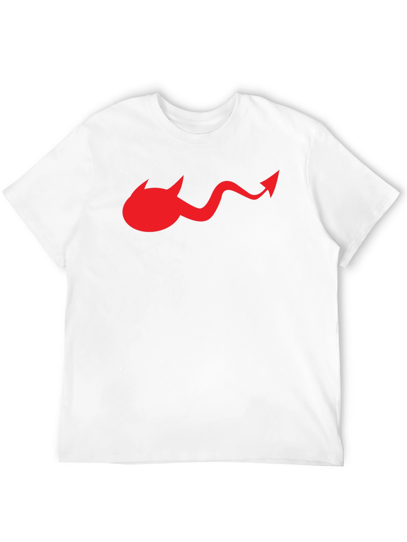 Devil Tail Graphic Tee - Black Cotton T-Shirt