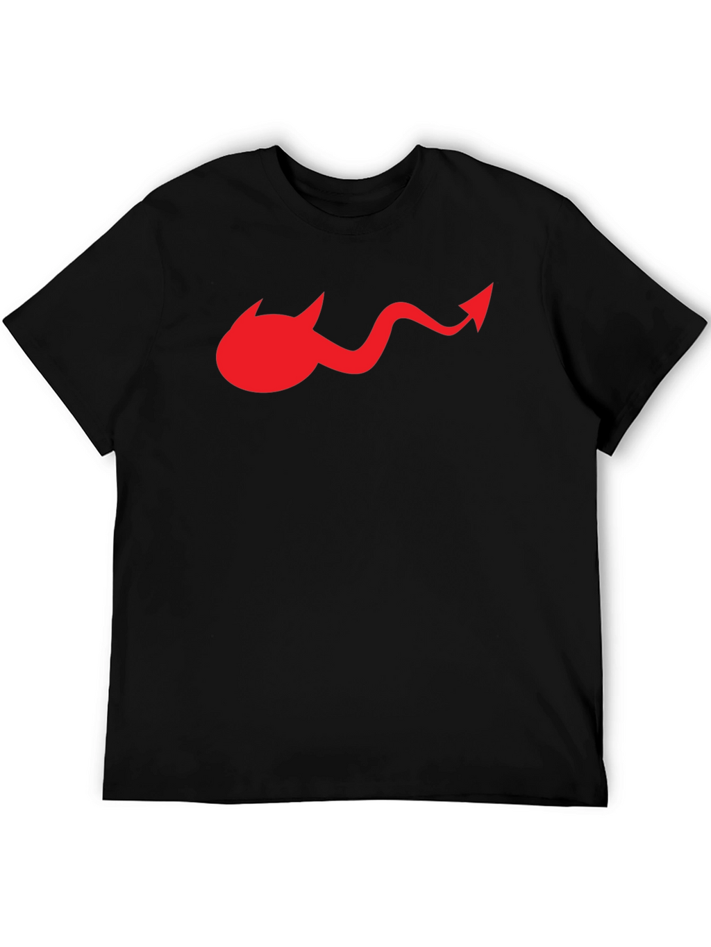 Devil Tail Graphic Tee - Black Cotton T-Shirt