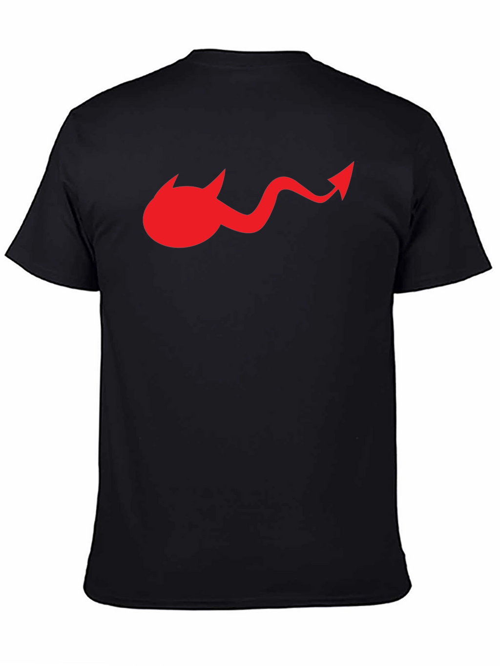 Devil Tail Graphic Tee - Black Cotton T-Shirt