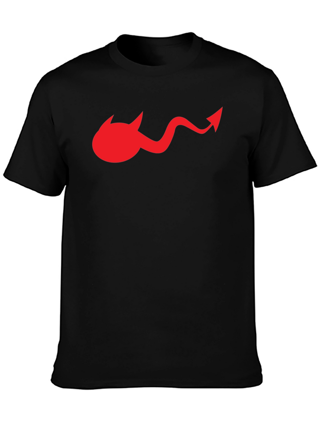 Devil Tail Graphic Tee - Black Cotton T-Shirt