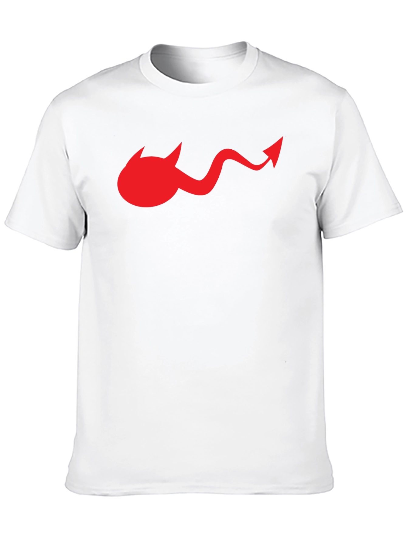 Devil Tail Graphic Tee - Black Cotton T-Shirt