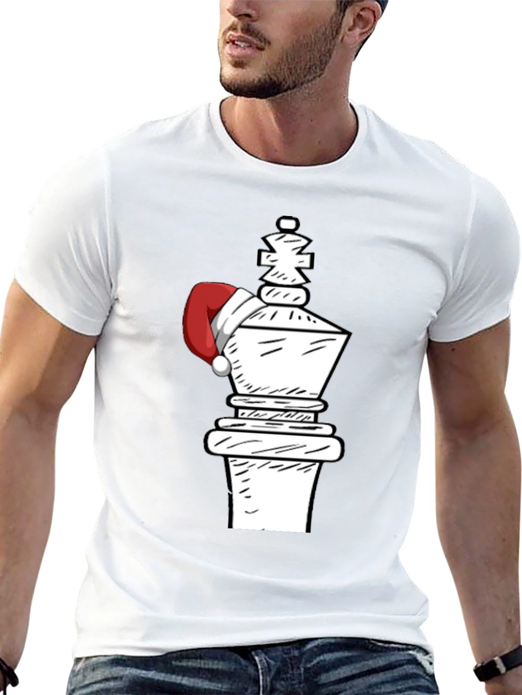 Festive Chess King Tee - Holiday Chess Player Apparel