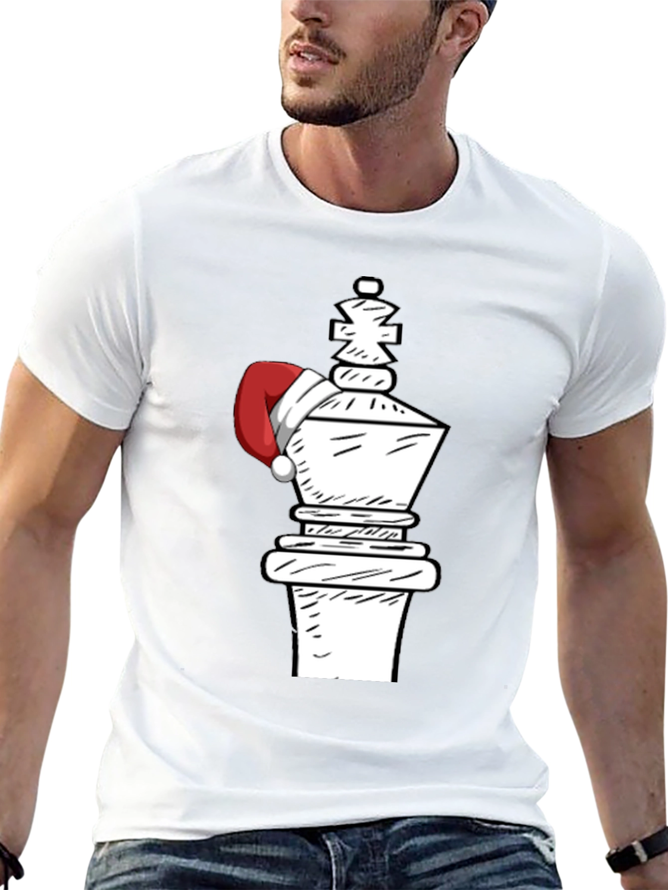 Festive Chess King Tee - Holiday Chess Player Apparel