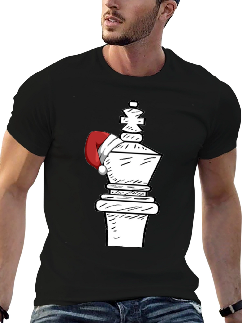 Festive Chess King Tee - Holiday Chess Player Apparel