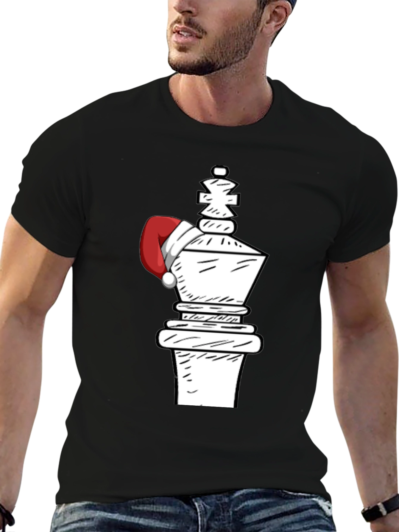 Festive Chess King Tee - Holiday Chess Player Apparel