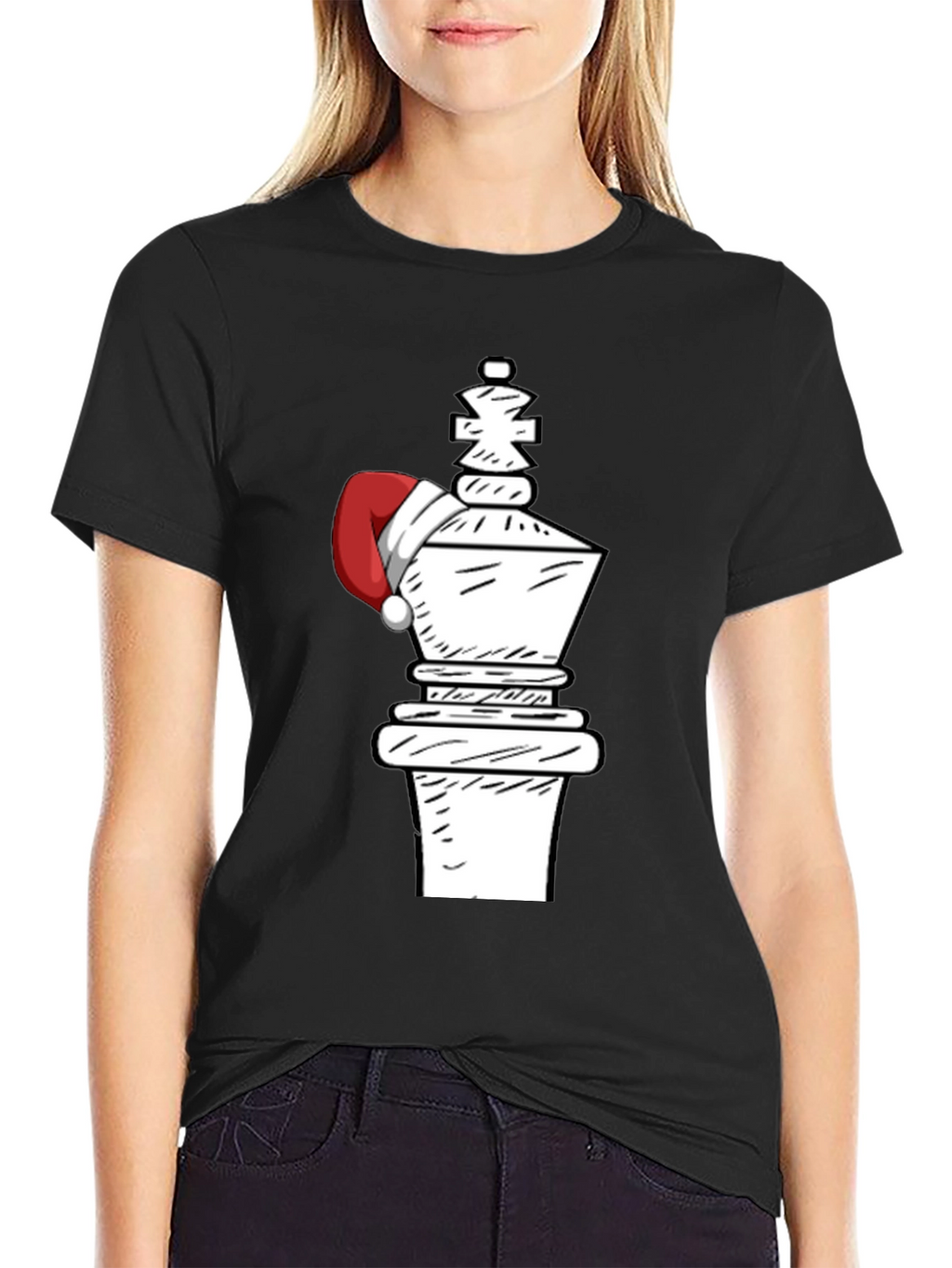 Festive Chess King Tee - Holiday Chess Player Apparel