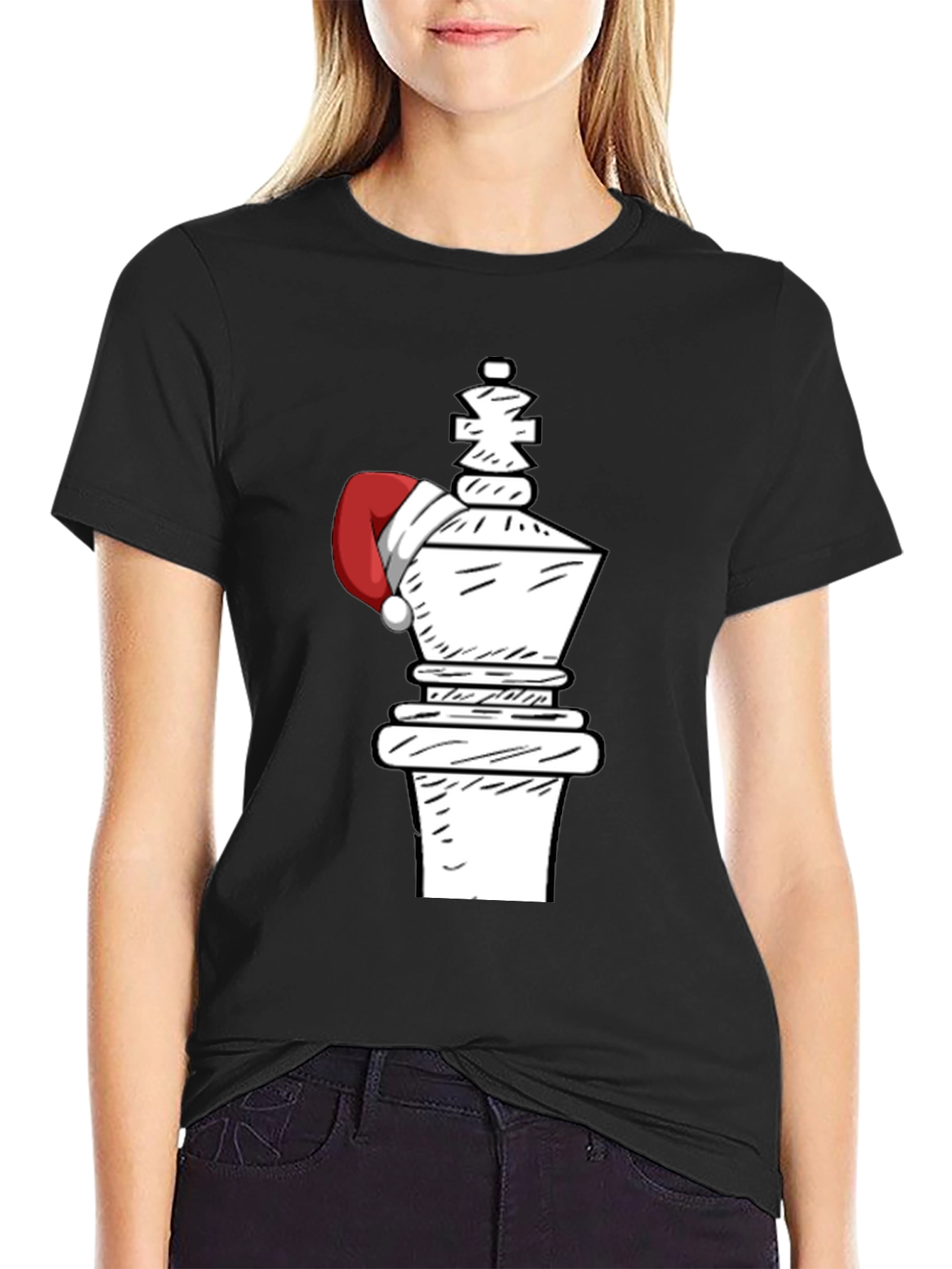 Festive Chess King Tee - Holiday Chess Player Apparel