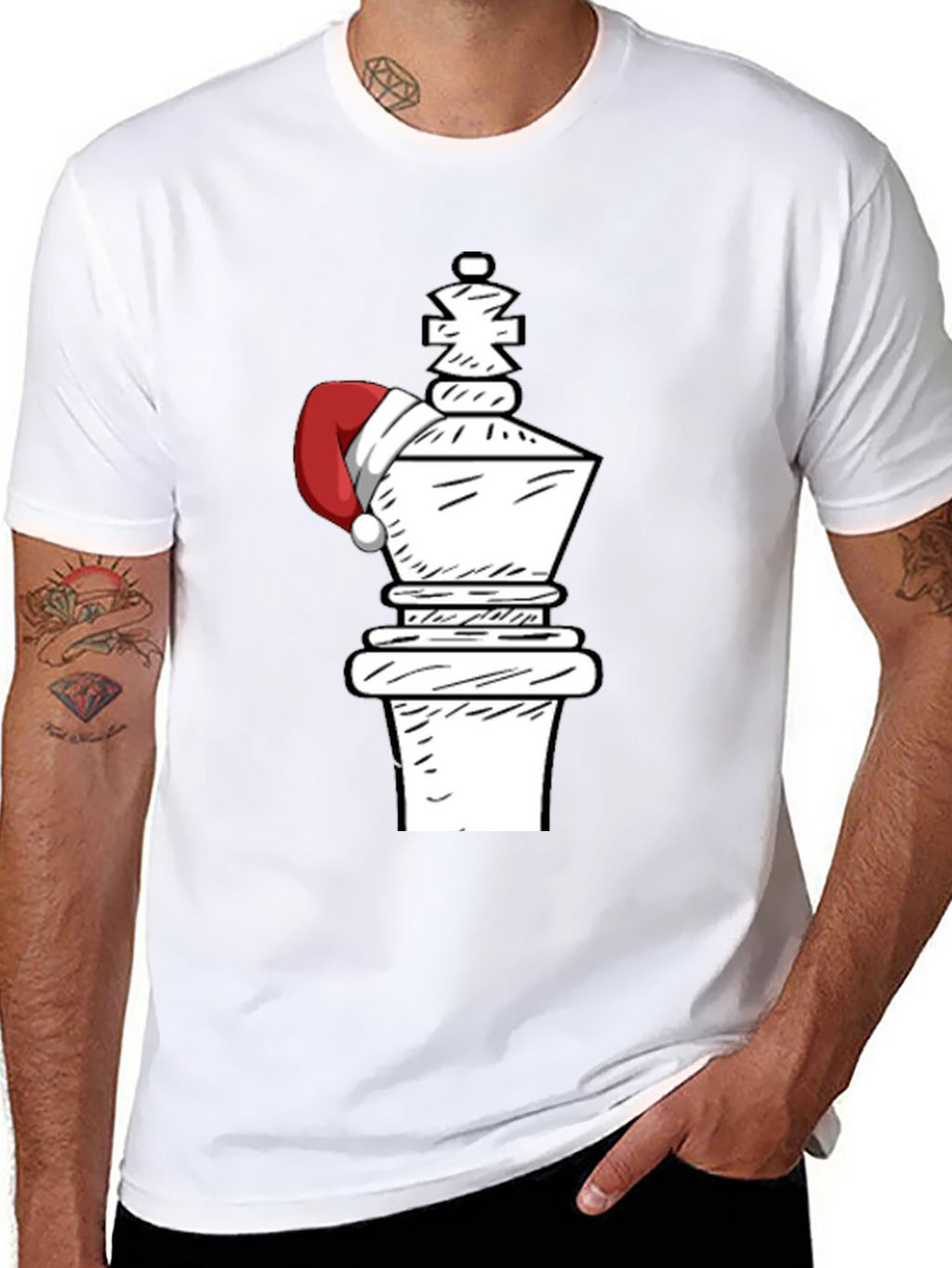 Festive Chess King Tee - Holiday Chess Player Apparel