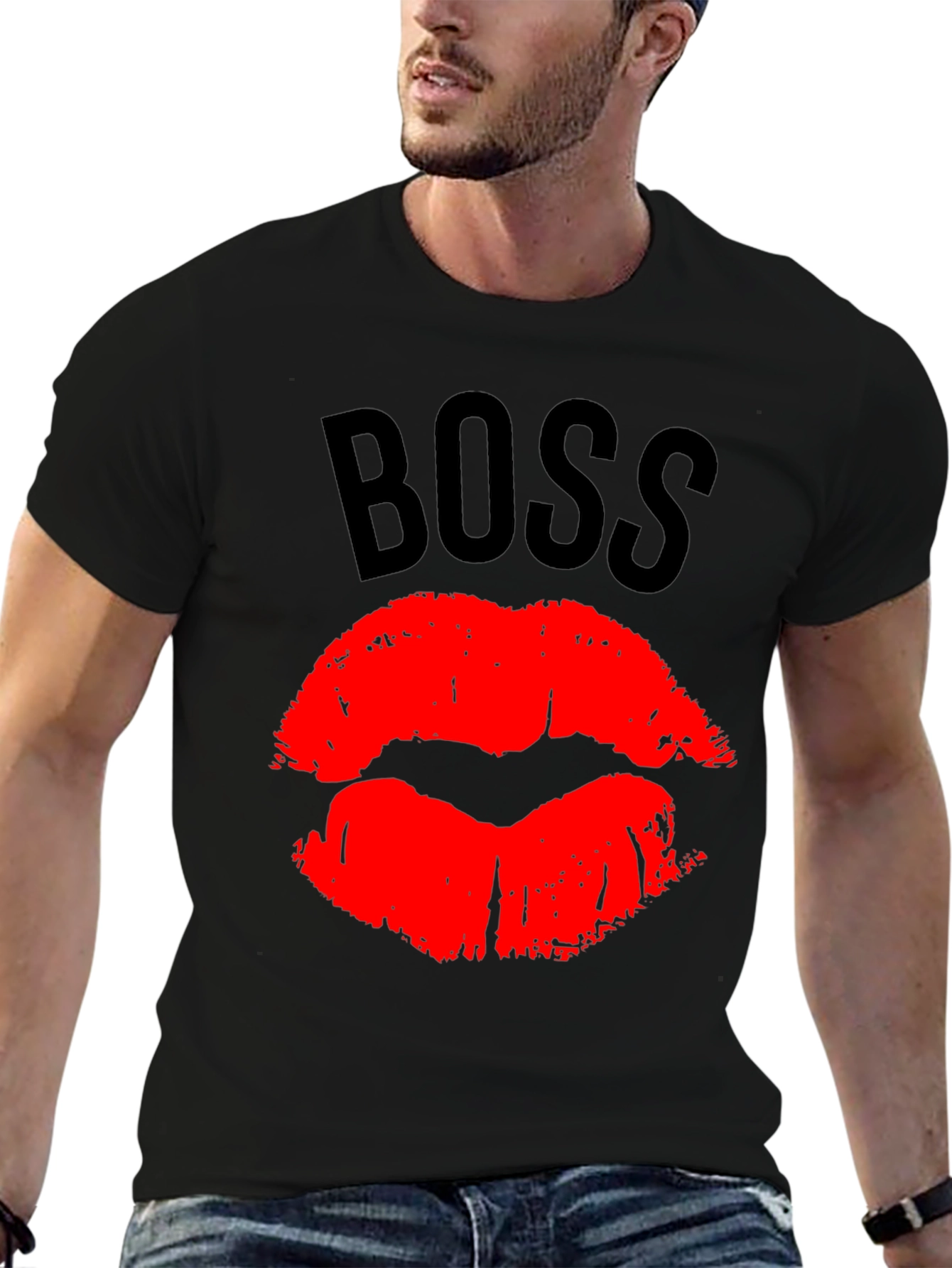 Boss Lips Graphic Tee - Bold Black T-Shirt
