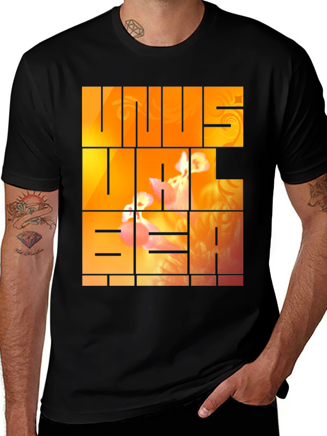 Unus Annus Graphic Print Black Tee