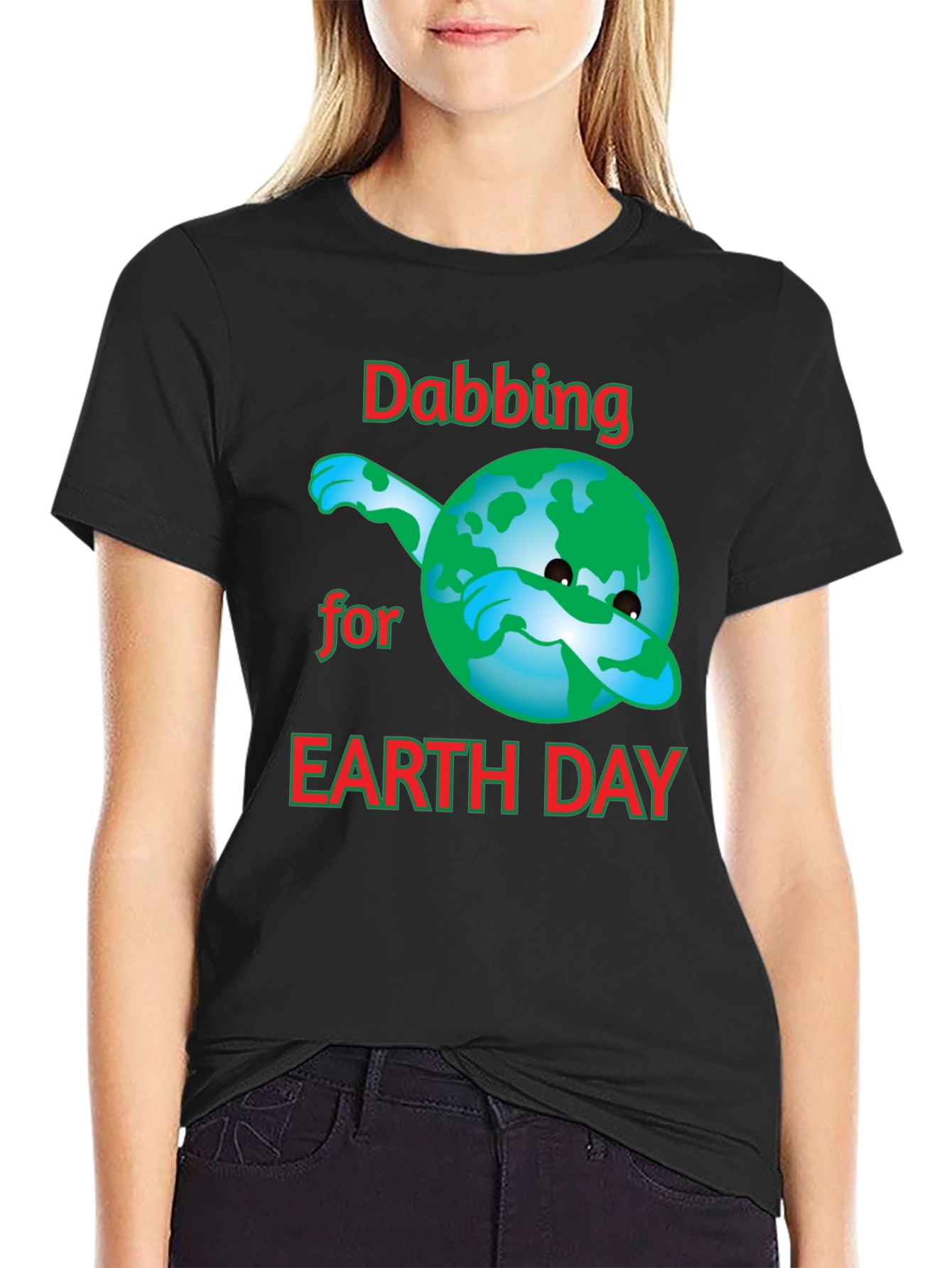 Dabbing Earth Day T-Shirt - Black Cotton Tee